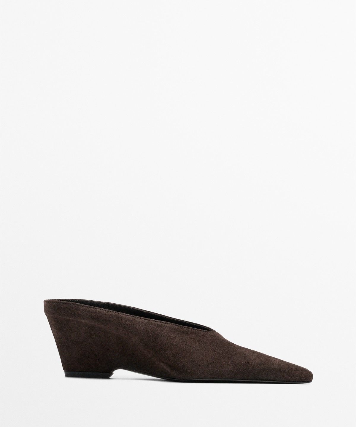 마시모두띠(MASSIMO DUTTI) 스플릿 스웨이드 오픈백 힐