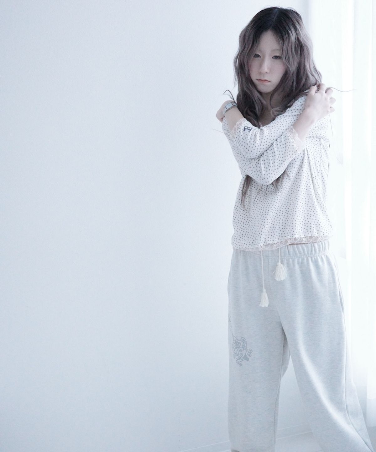 이스페이스(EEESPACE) Web E Clover Pants (Light Melange)
