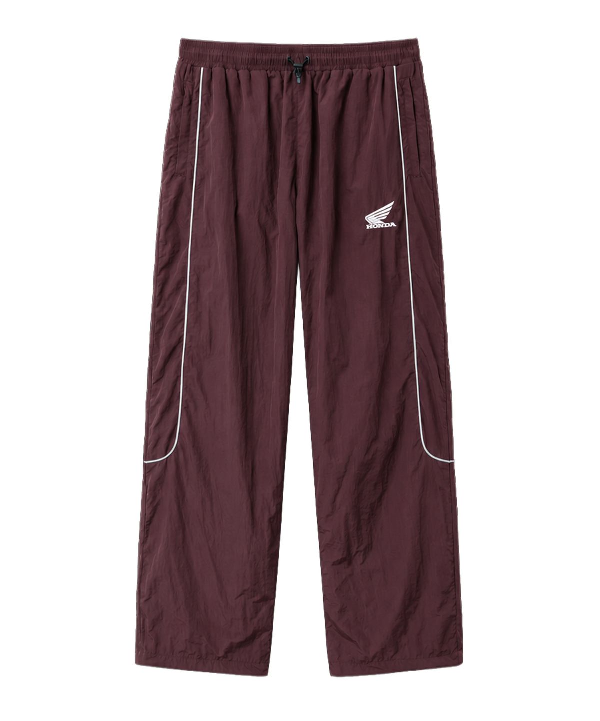 핍스 모터사이클(PHYPS MOTORCYCLE) [김간지 X 핍스 모터사이클] Basic Logo Nylon Track Pants Burgundy