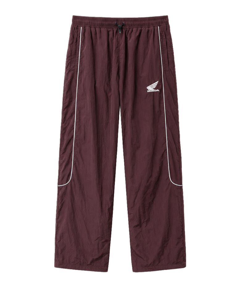 [김간지 X 핍스 모터사이클] Basic Logo Nylon Track Pants Burgundy