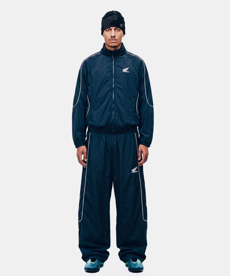 [김간지 X 핍스 모터사이클] Basic Logo Nylon Track Pants Navy