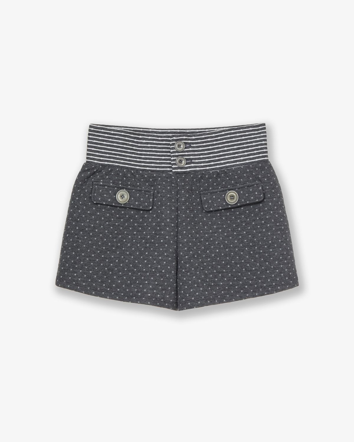 에이이에이이(AEAE) BIG BUTTON MINI SHORTS [CHARCOAL]