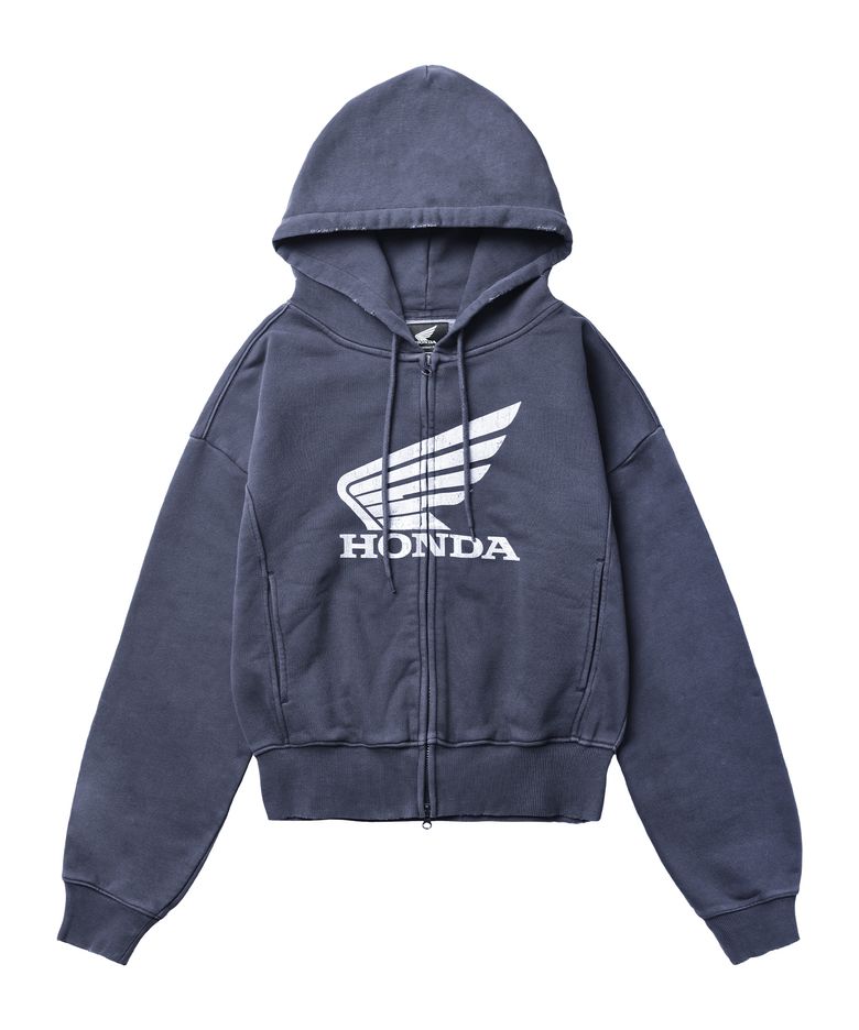 Women Pigment Hoodie Zip Up Navy