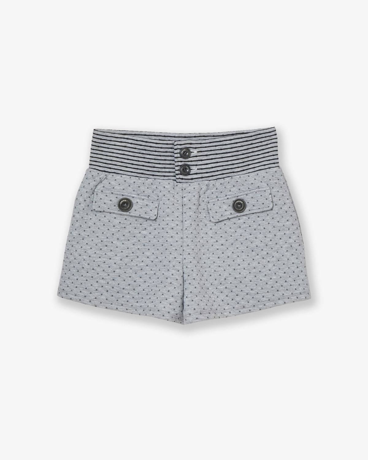 에이이에이이(AEAE) BIG BUTTON MINI SHORTS [GREY]
