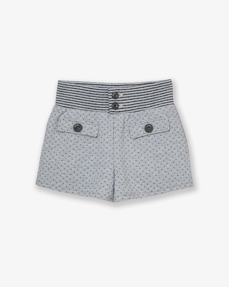 BIG BUTTON MINI SHORTS [GREY]