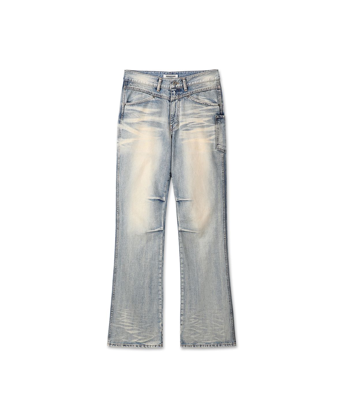 9999아카이브(9999ARCHIVE) Utility Whisker Flare Denim Pants