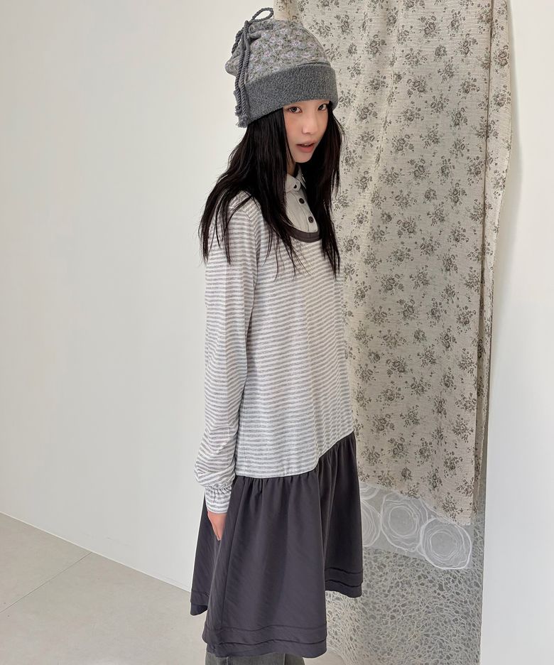 [지연 PICK] LAYERED ONE PIECE [GREY]