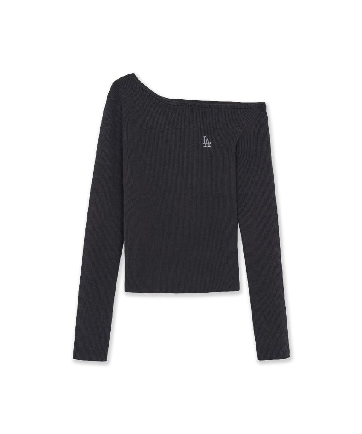 엠엘비(MLB) 여성 베이직 립 오프숄더 스웨터 풀오버 LA (D.Charcoal Grey)