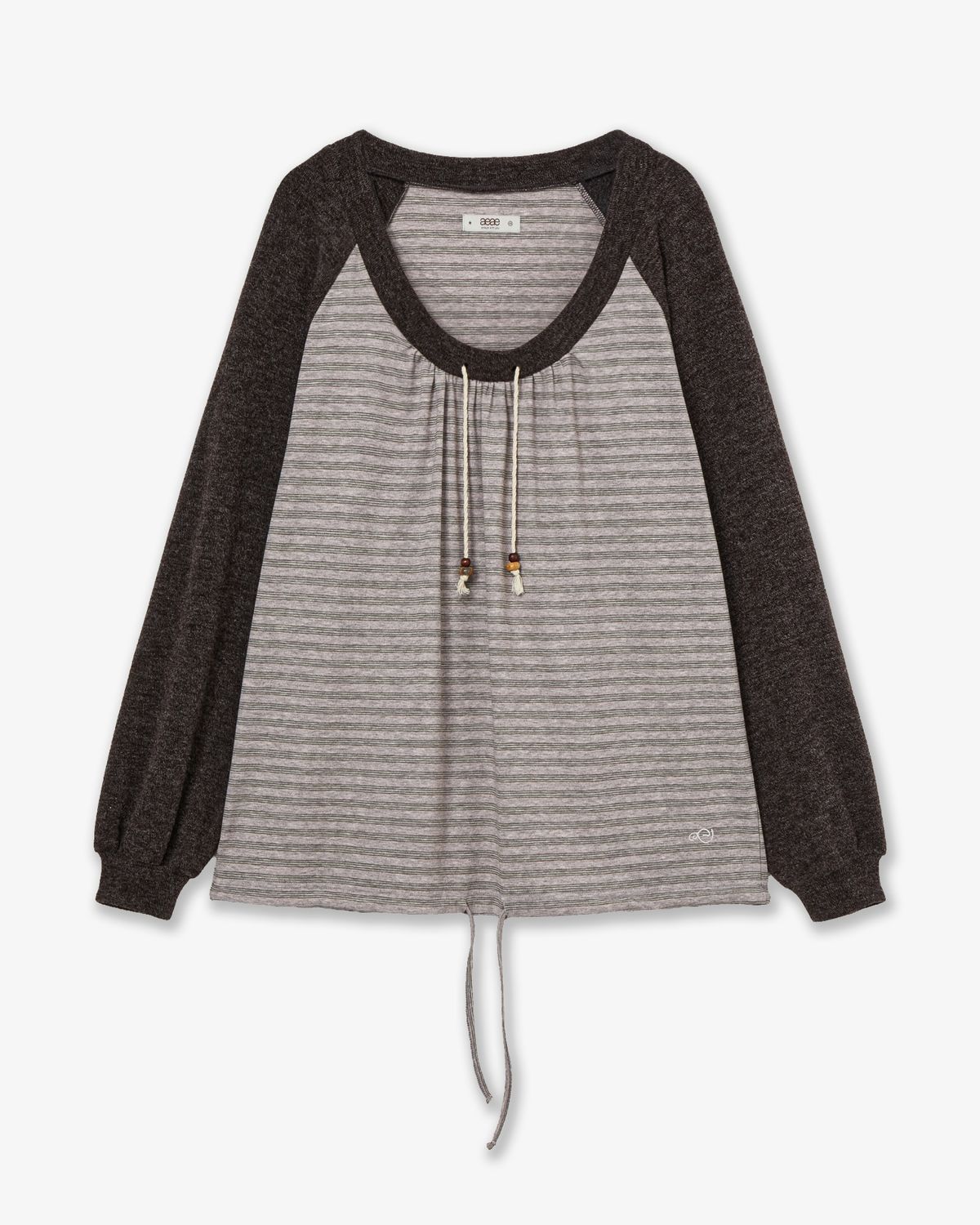 에이이에이이(AEAE) STRIPE DRAWSTRING TOP [PINK]