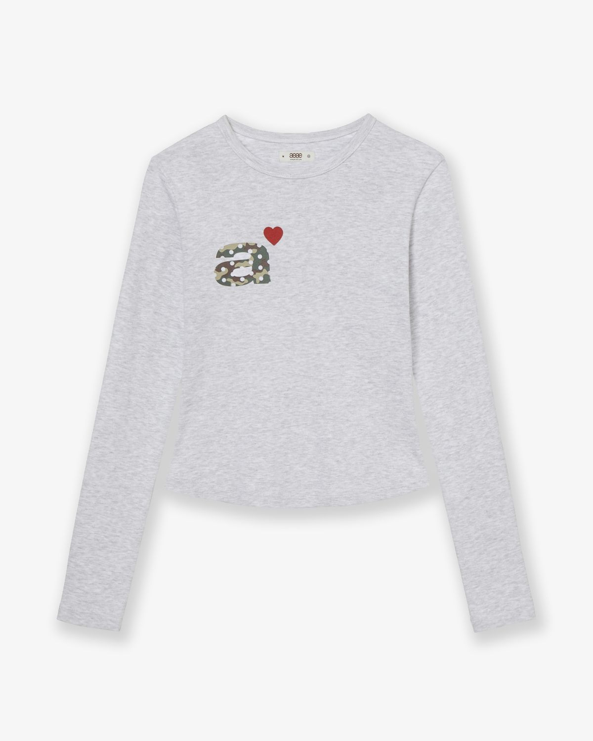 에이이에이이(AEAE) DOT SMALL LETTER L/S [LIGHT GREY/CAMO]