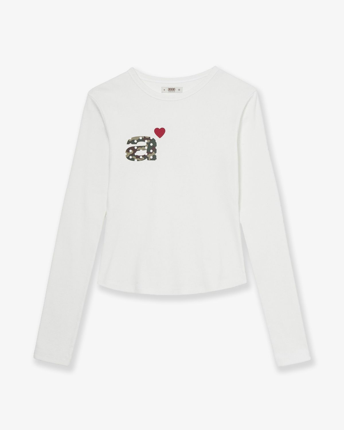 에이이에이이(AEAE) DOT SMALL LETTER L/S [WHITE/CAMO]