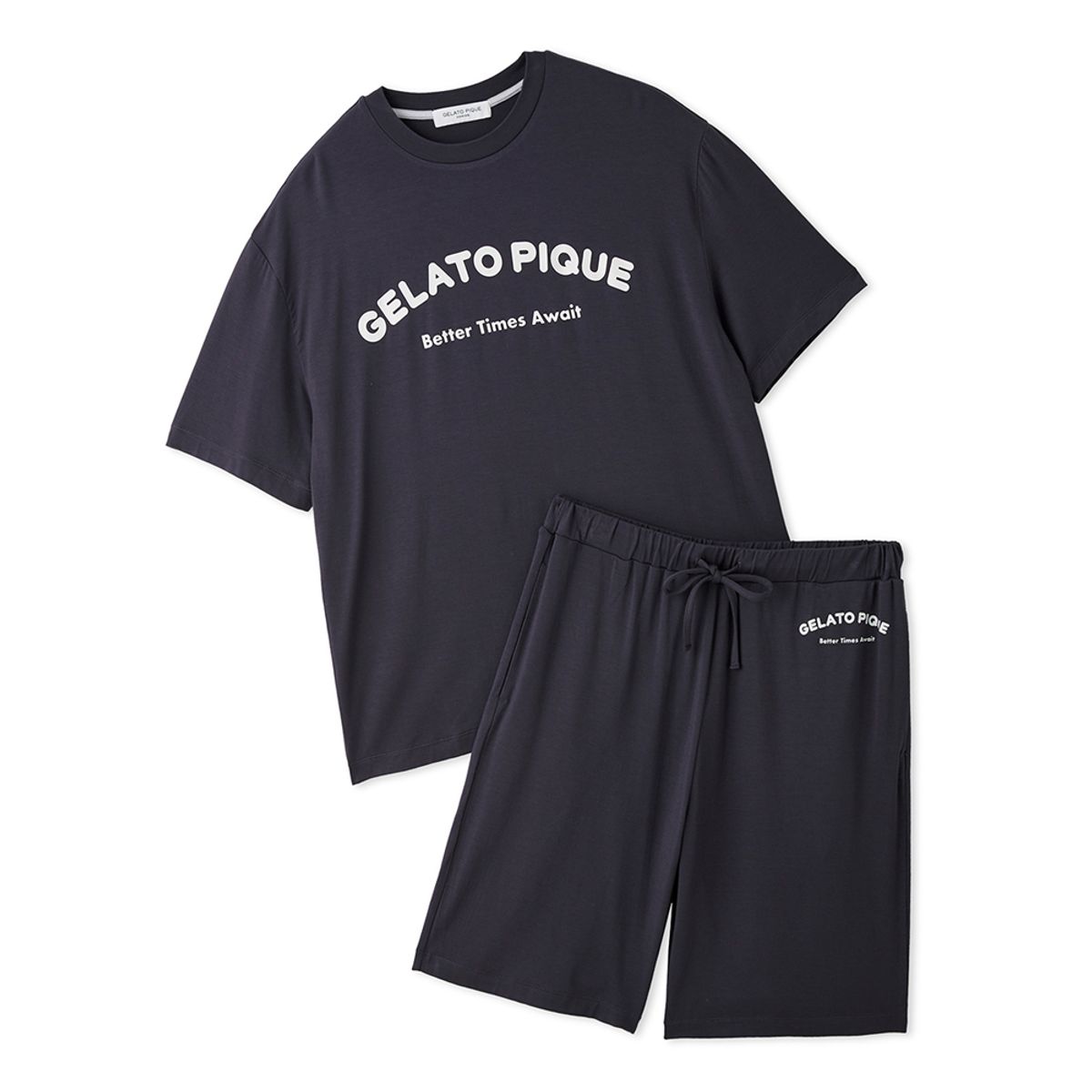 젤라또 피케(GELATO PIQUE) [HOMME] 캐주얼 레이온 로고 티셔츠 & 숏 팬츠 셋업 PMCT264202