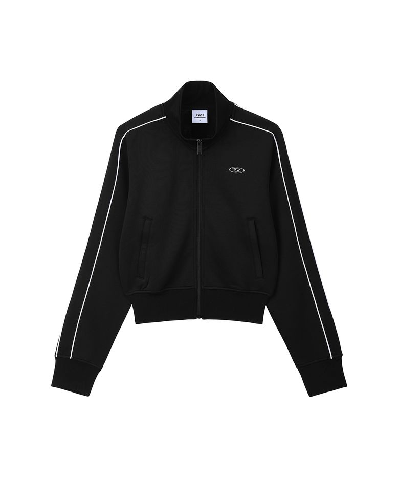 W SILVER B PIPING LINE ZIP UP JACKET [BLACK]