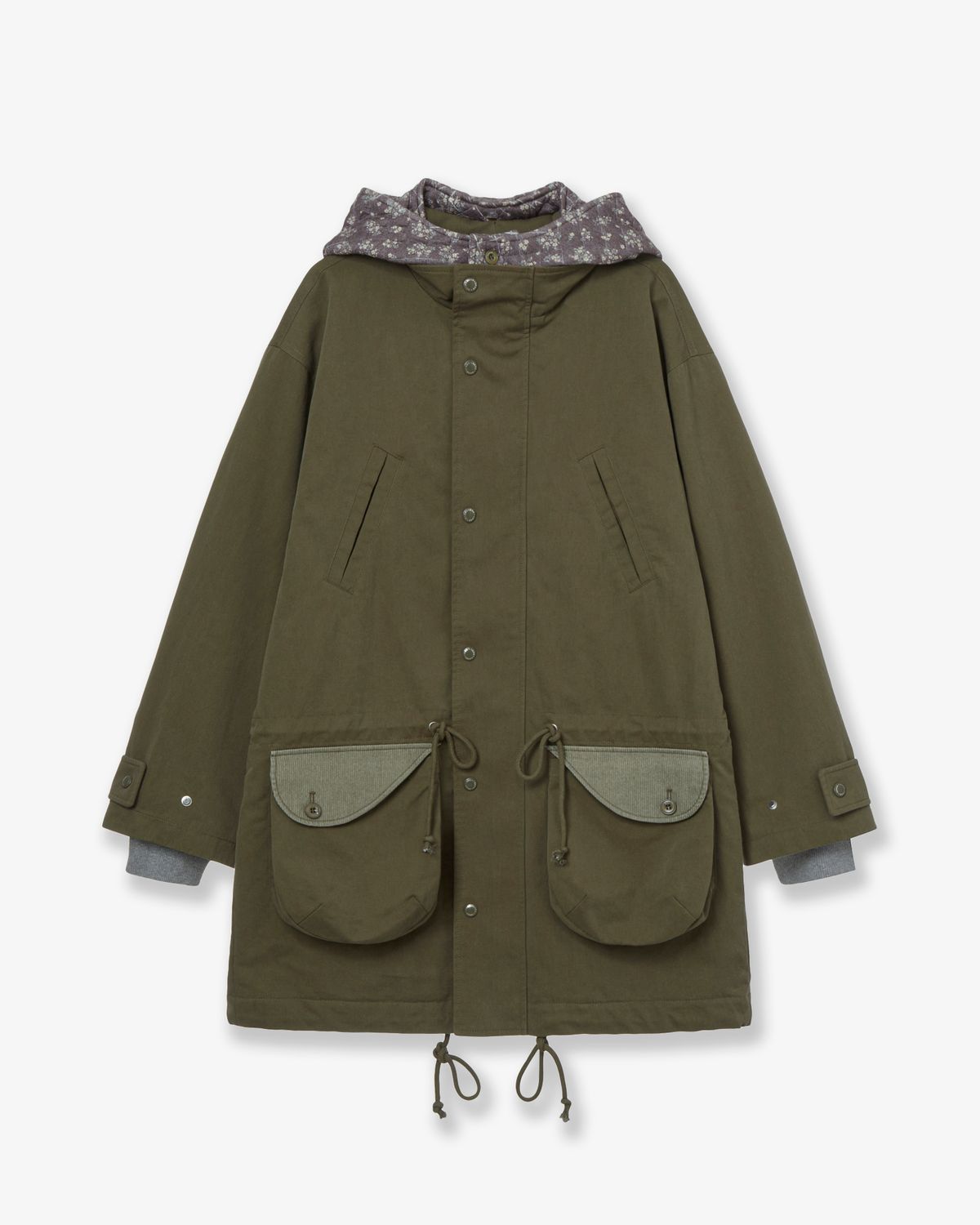에이이에이이(AEAE) FLOWER BLOCK FIELD JACKET [OLIVE]