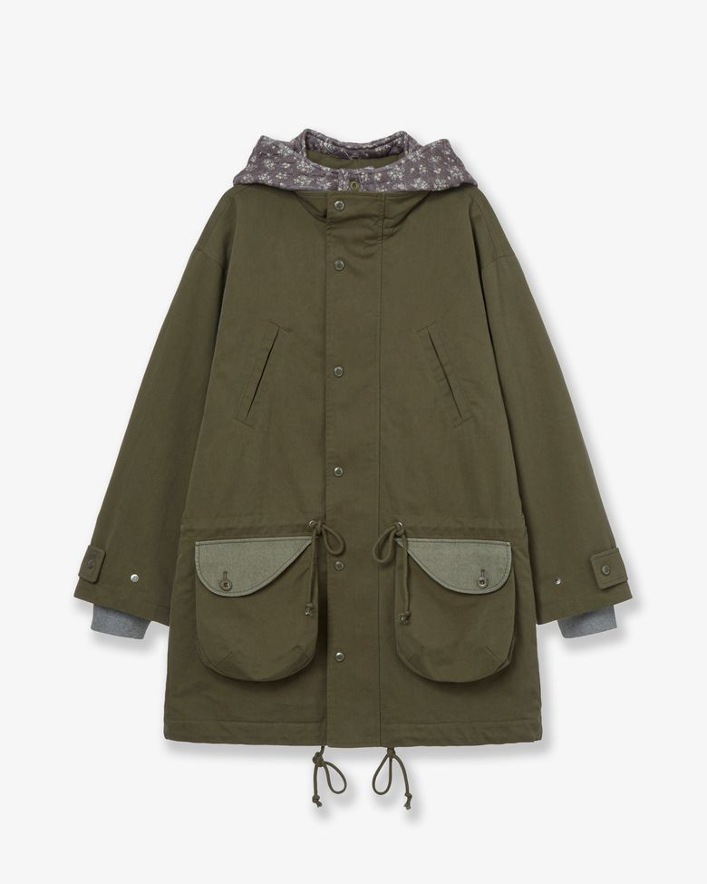 FLOWER BLOCK FIELD JACKET [OLIVE]