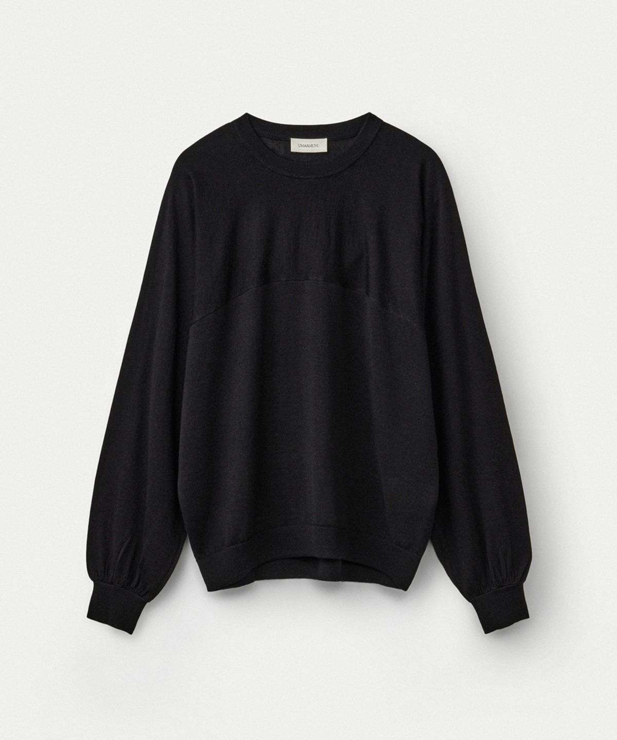 우마뭉(UMARMUNG) Wool silk cashmere oversized crewneck pullover_Black