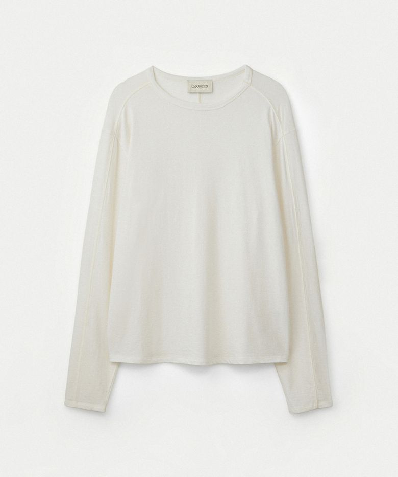 Wool Tencel Fluid T Shirts_Ivory