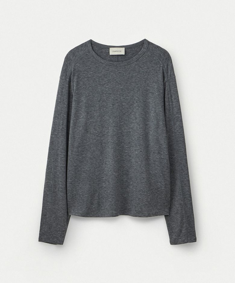 Wool Tencel Fluid T Shirts_Heather Grey