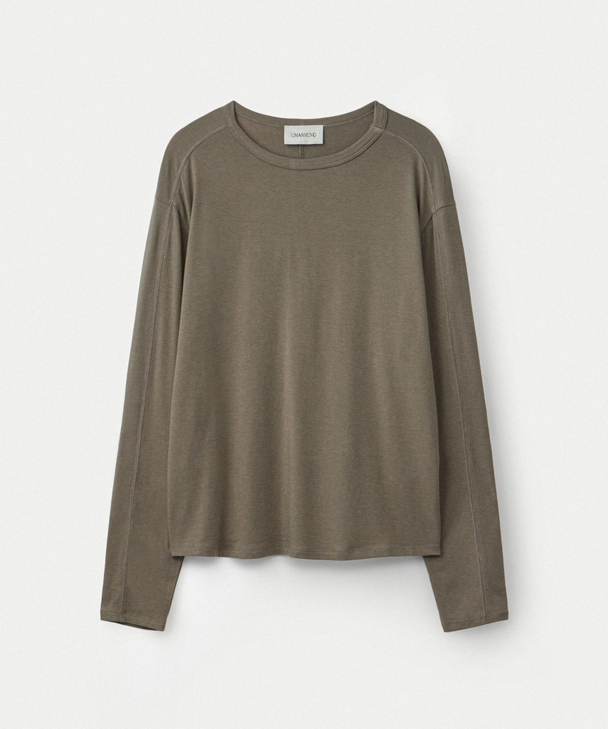 우마뭉(UMARMUNG) Wool Tencel Fluid T Shirts_Clay