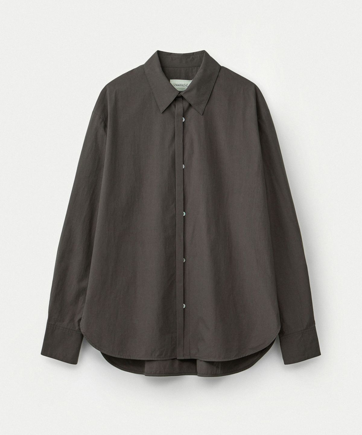 우마뭉(UMARMUNG) Powdery cotton signature oversized shirts_Ash
