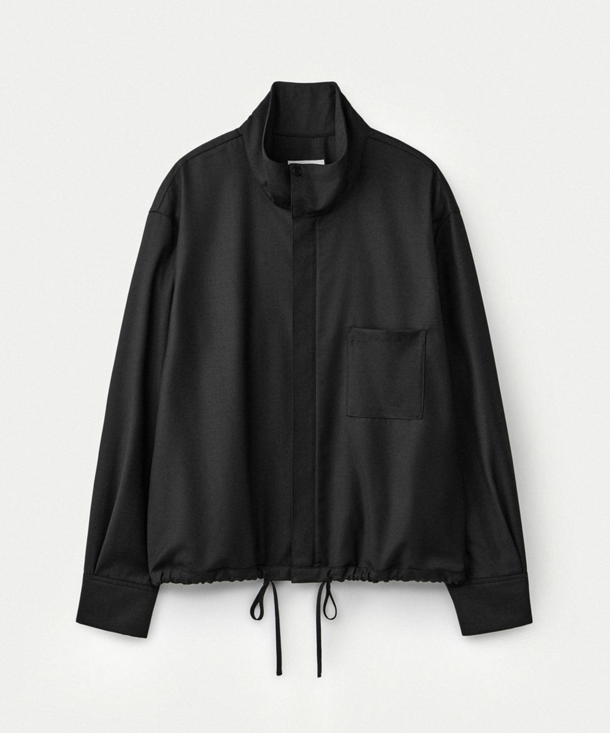 우마뭉(UMARMUNG) Worsted wool high-neck zip-up jacket_Black