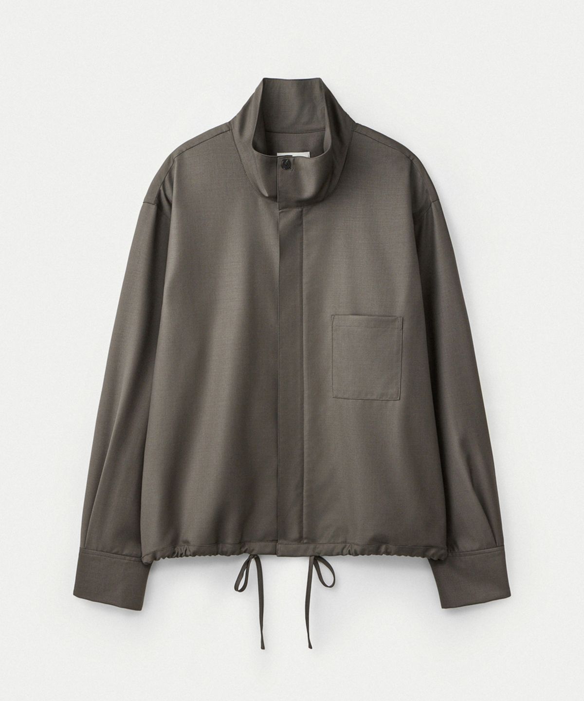 우마뭉(UMARMUNG) Worsted wool high-neck zip-up jacket_Peat grey