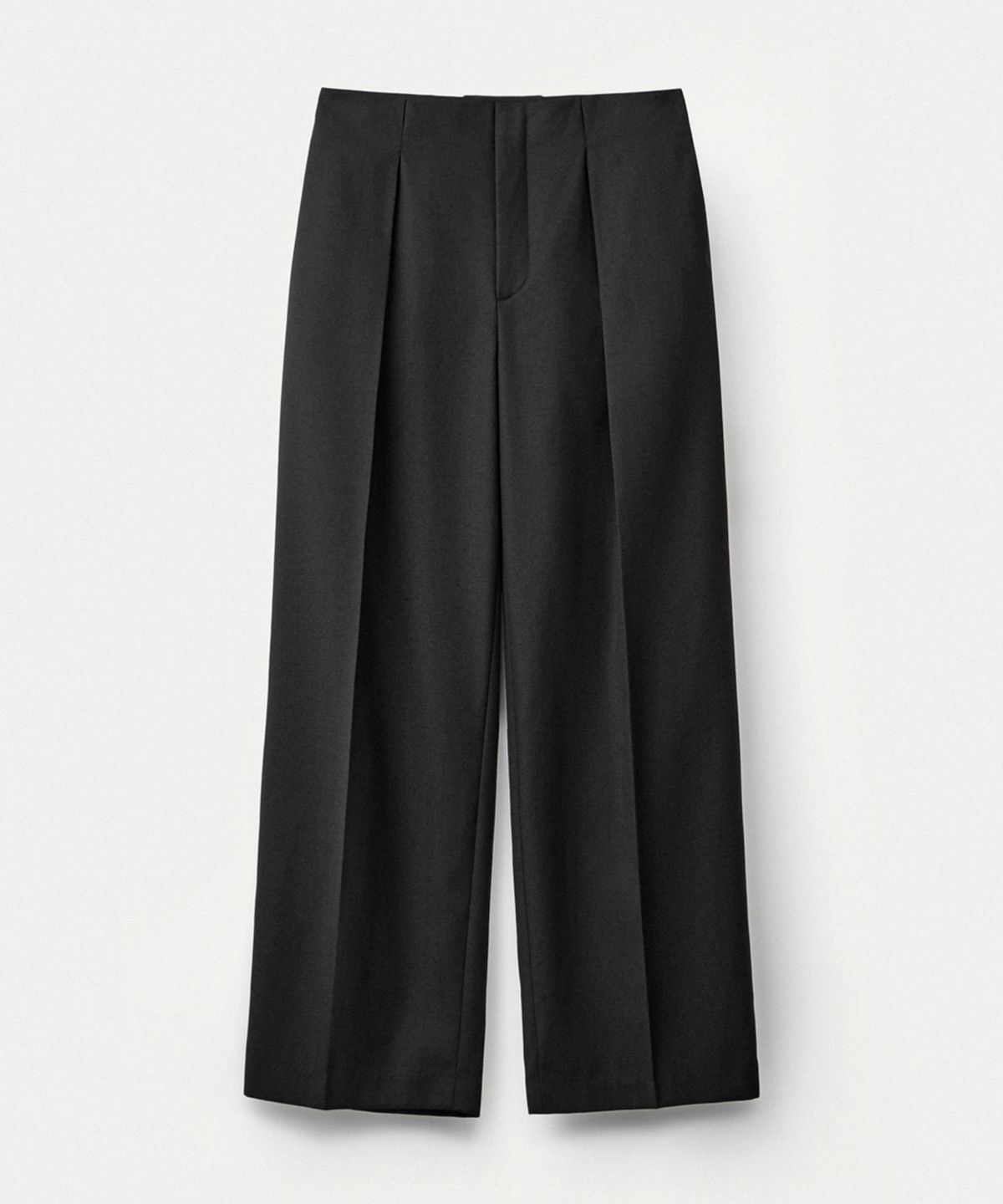 우마뭉(UMARMUNG) Worsted wool tucked pants_Black