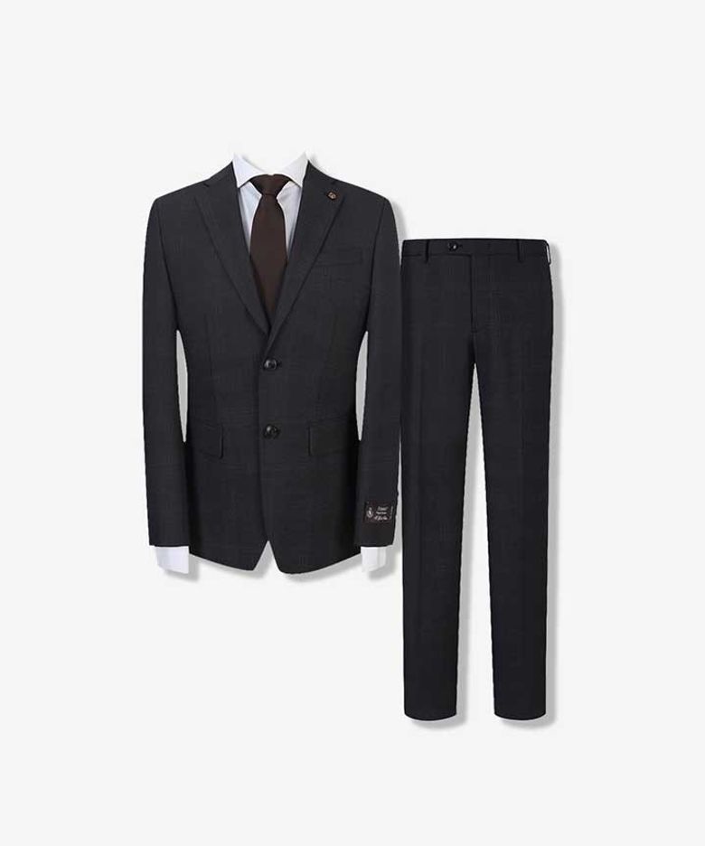 W100 체크 SUPER COMPORT 수트 정장 세트 (PJJAH2004_PJPAH2204)