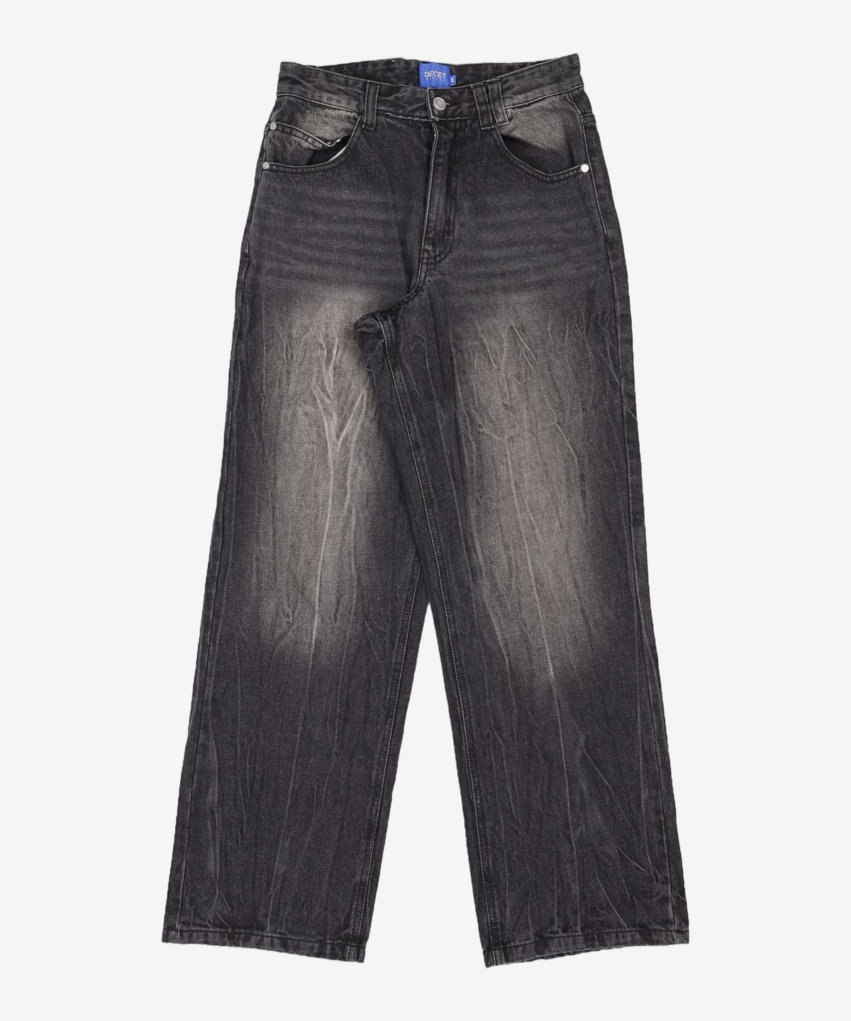 데케트(DECET) Mid Rise Wide Jeans DCPT027AshBlack 26