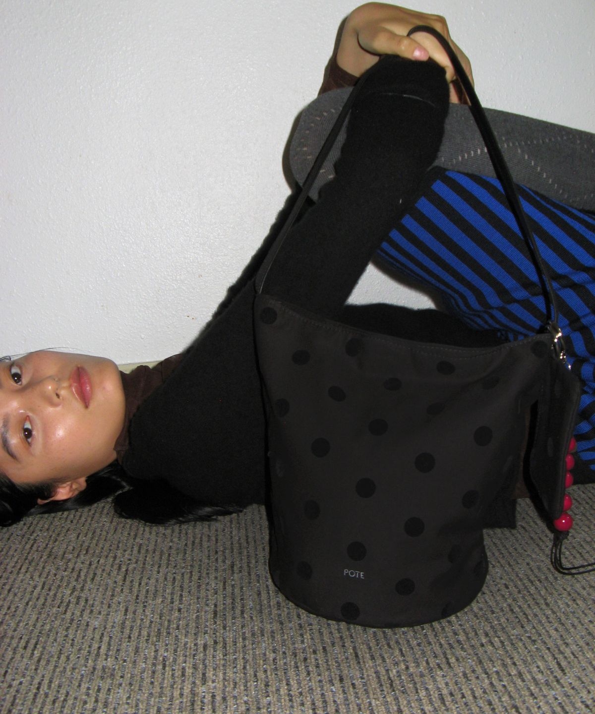 포테(POTE) [1차:9/18예약출고] 0016 Soft Bucket Bag_Dot Black