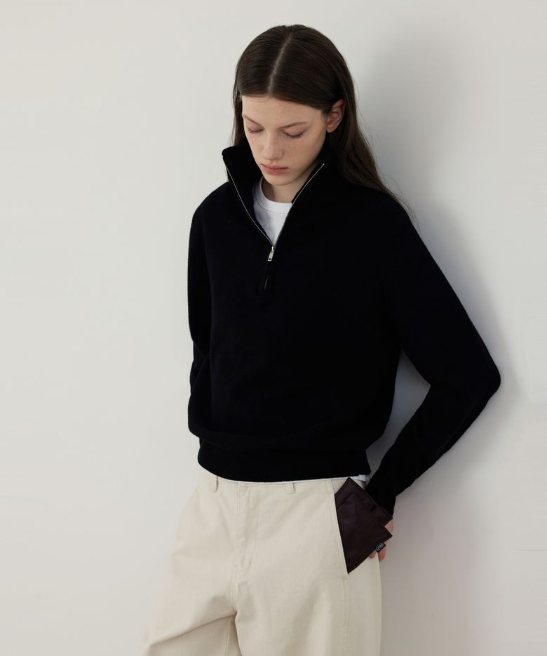 Quarter-Zip Half Mock-Neck Pullover