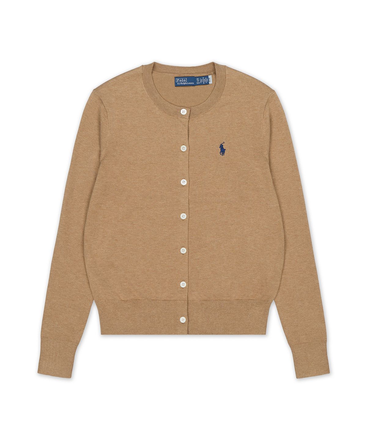 폴로 랄프 로렌(POLO RALPH LAUREN) 코튼 크루넥 카디건-미디움 베이지