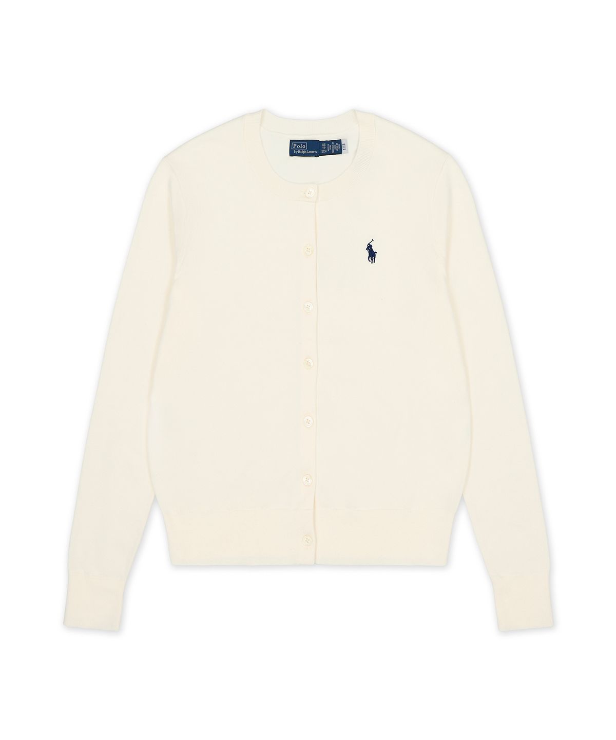 폴로 랄프 로렌(POLO RALPH LAUREN) 코튼 크루넥 카디건-내추럴