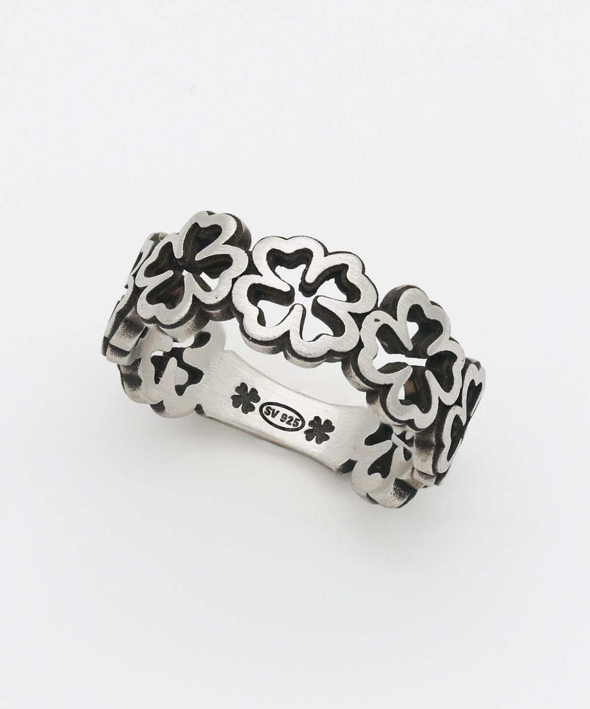 그레이노이즈(GRAYNOISE) Clover Lace Ring BK (925 Silver)