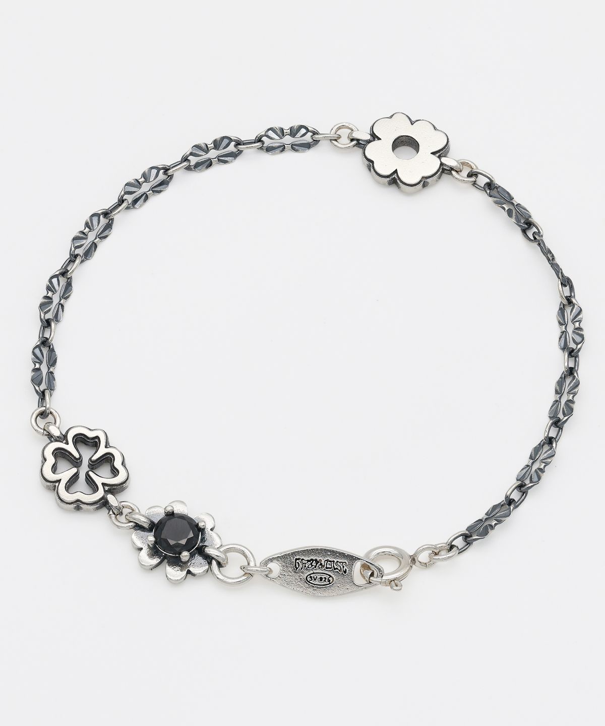 그레이노이즈(GRAYNOISE) Clover Lace Cubic Bracelet BK (925 Silver)