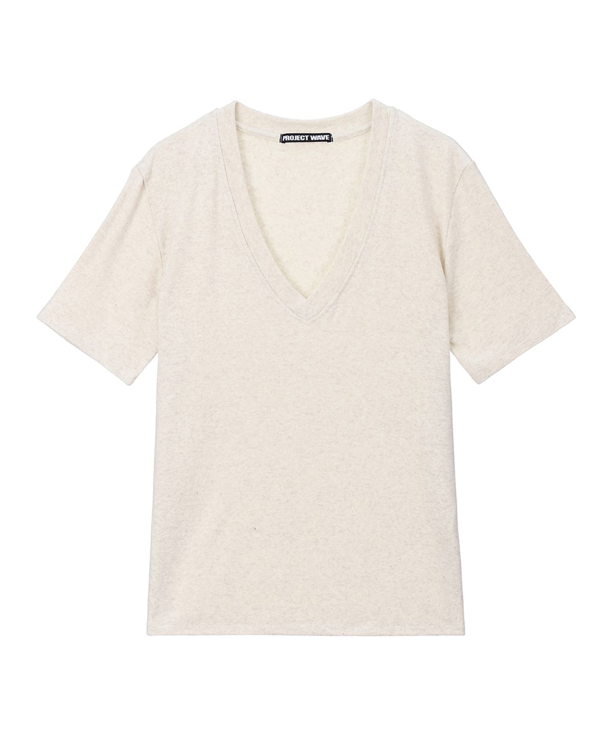 프로젝트 웨이브(PROJECT WAVE) Angora V Neck T Shirts (Cream)