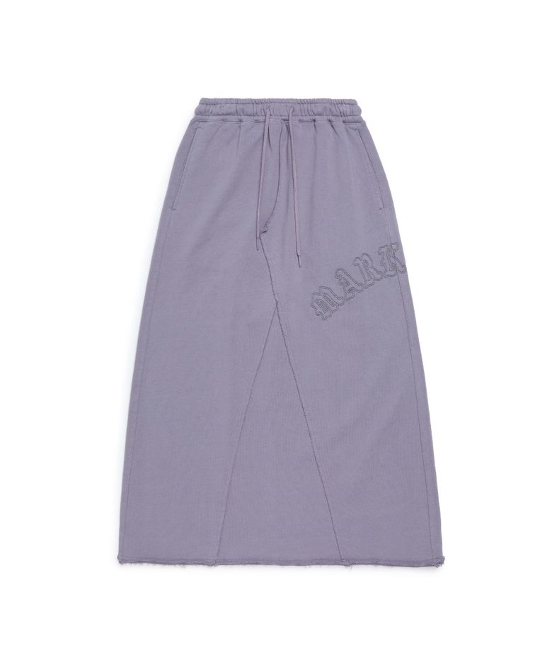 우먼즈 스웨트 롱 스커트 - PURPLE GREY