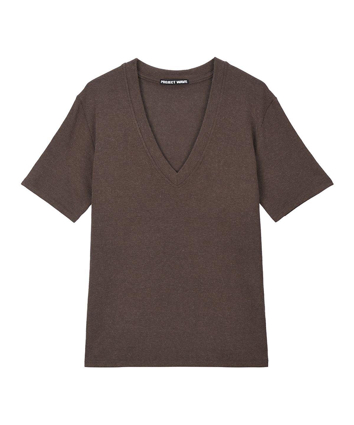 프로젝트 웨이브(PROJECT WAVE) Angora V Neck T Shirts (Brown)