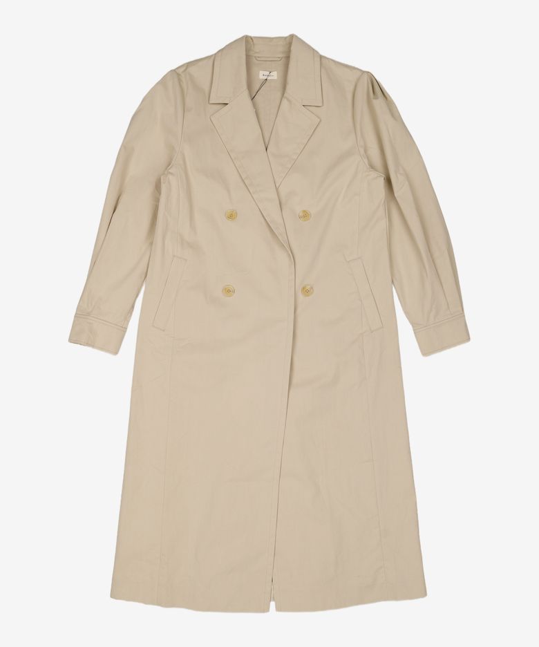 Cotton Volume sleeve long Trench Coat  latte M