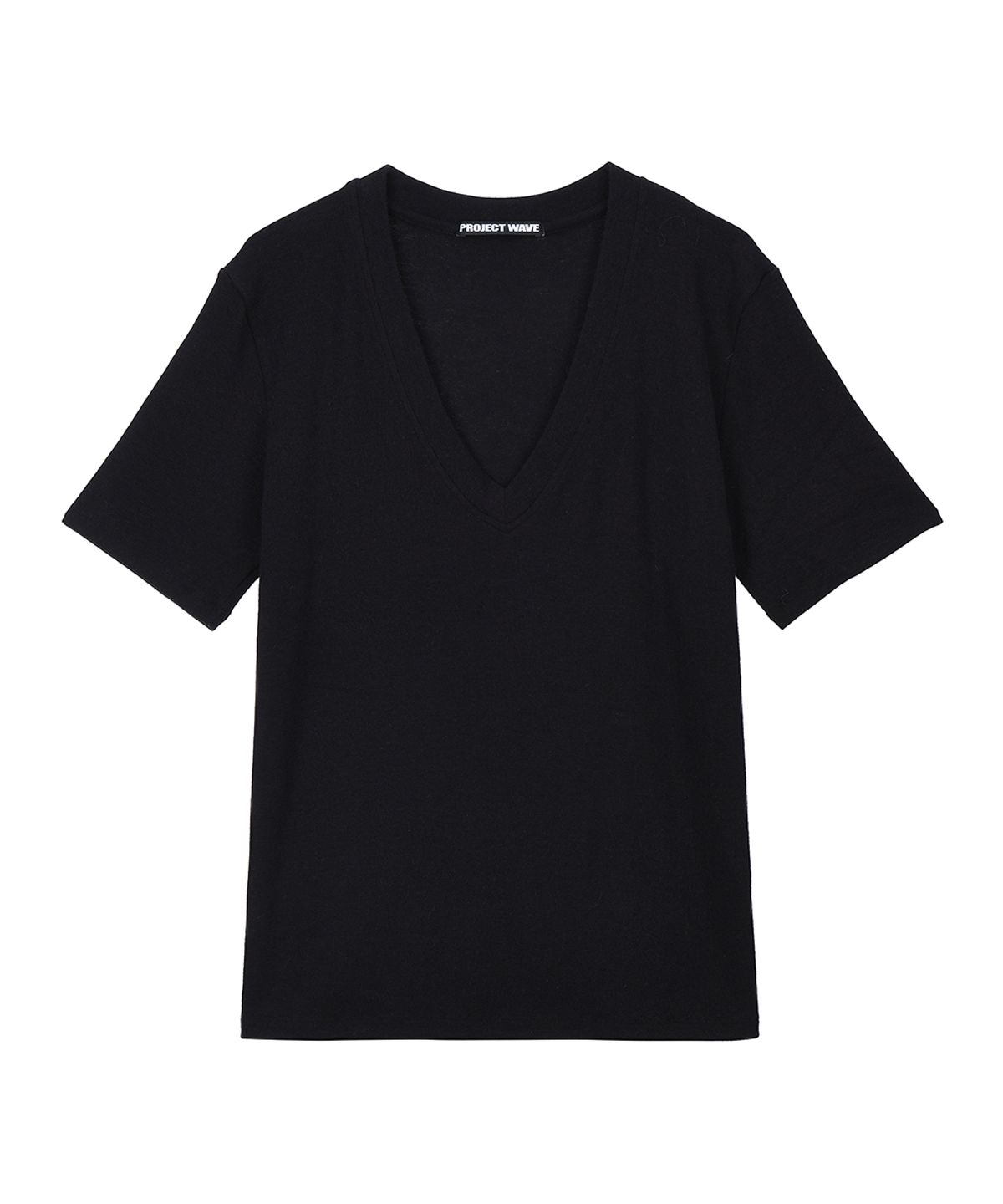 프로젝트 웨이브(PROJECT WAVE) Angora V Neck T Shirts (Black)