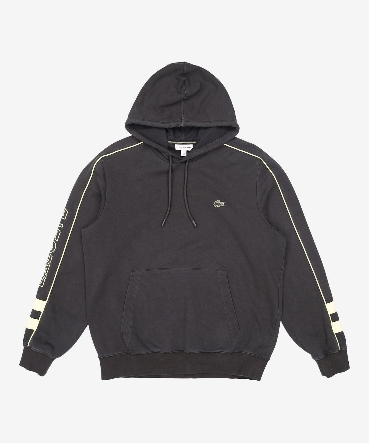 라코스테(LACOSTE) 남성 ACTIVE 배색 디테일 후드 티셔츠 [블랙] S