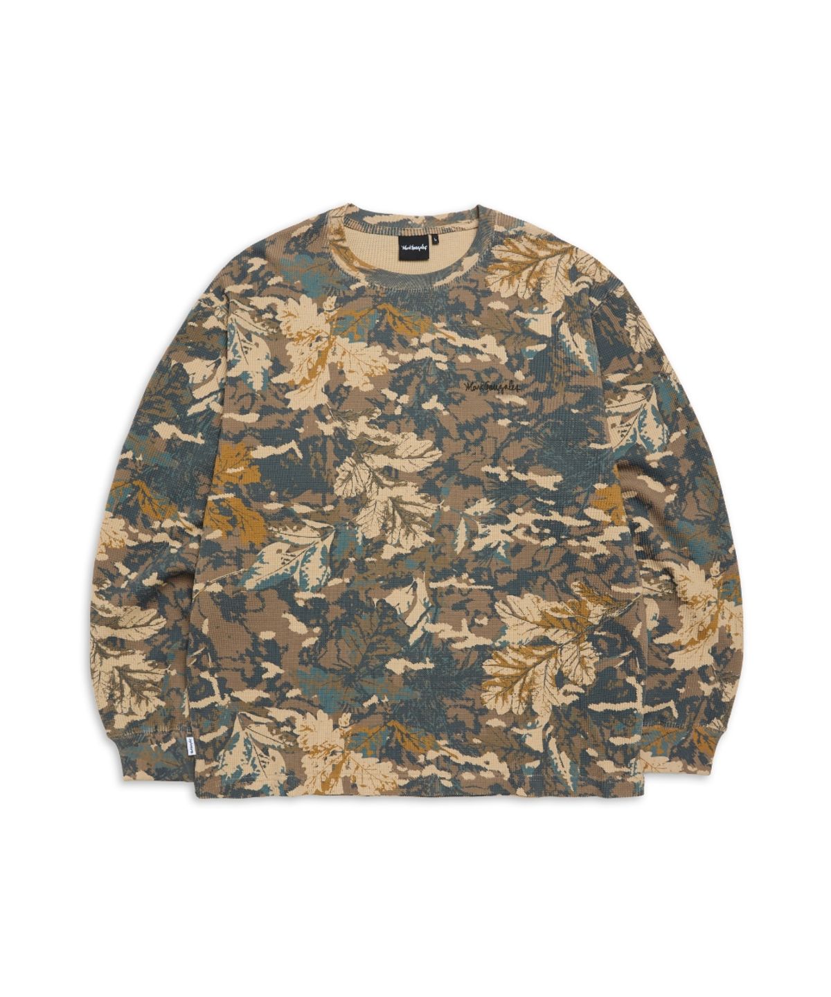 마크곤잘레스(MARK GONZALES) 사인 로고 패턴 와플 긴팔 티셔츠 - CAMO