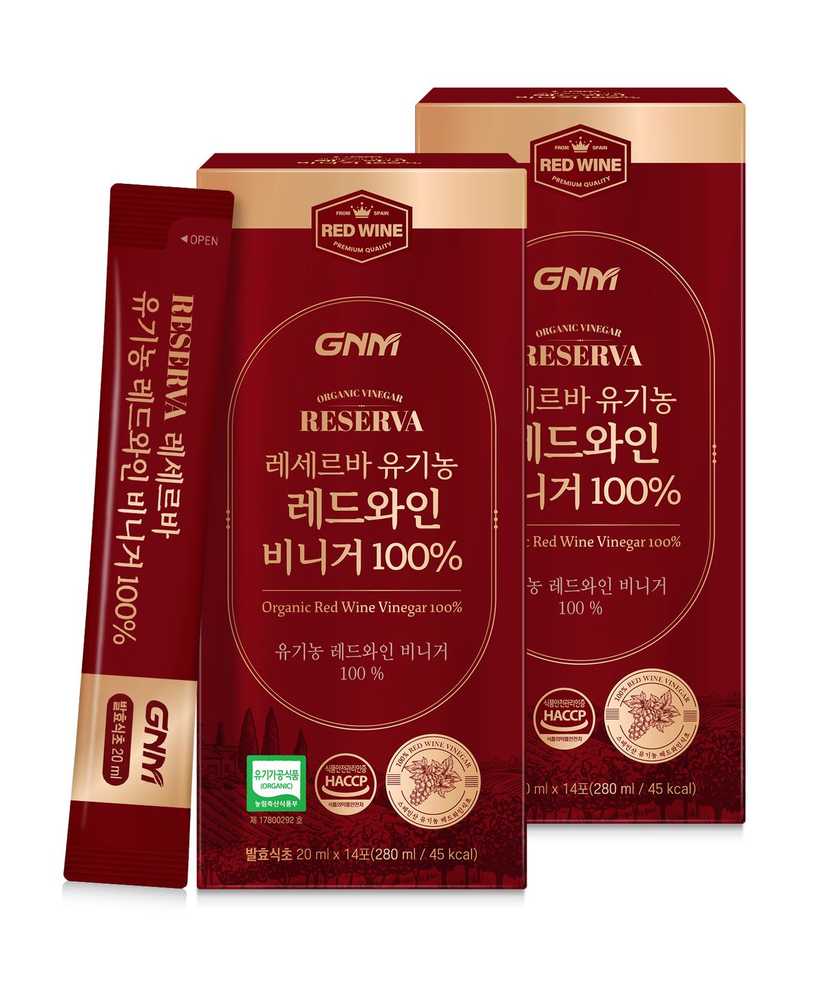 GNM자연의품격(GNMLIFE) [총 28포]GNM 레세르바 레드와인 비니거 100% 14포 x 2박스 / 발효식초 스틱