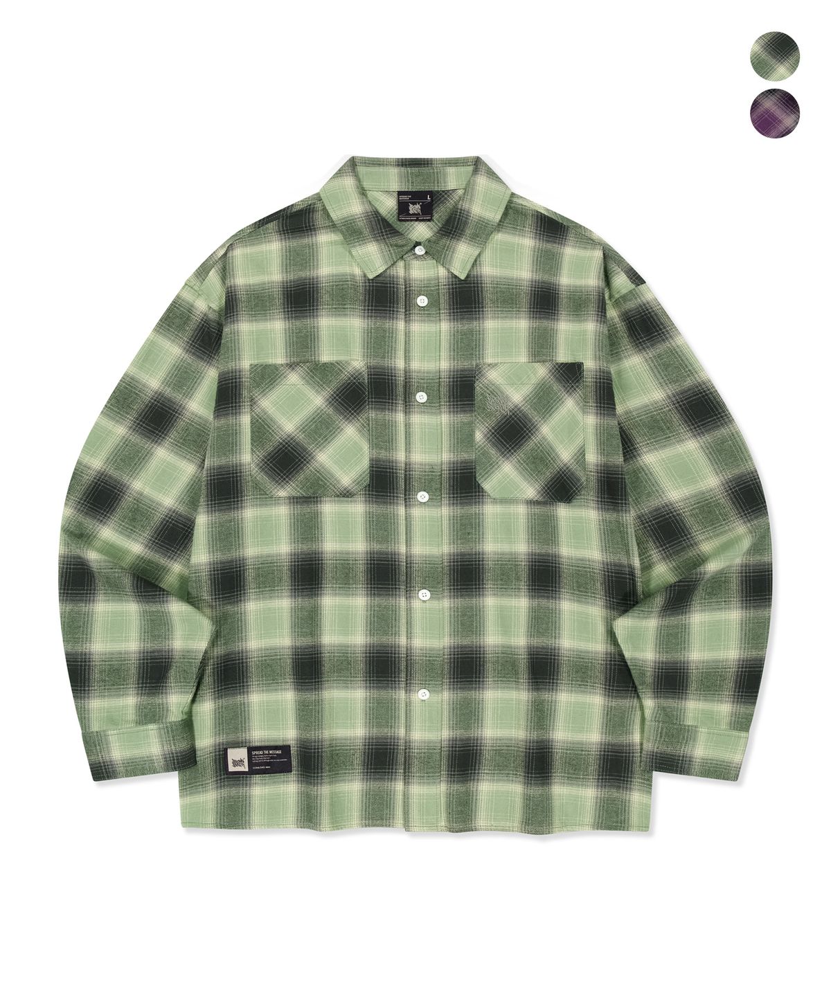 브라운브레스(BROWNBREATH) TAG OMBRE CHECK SHIRTS