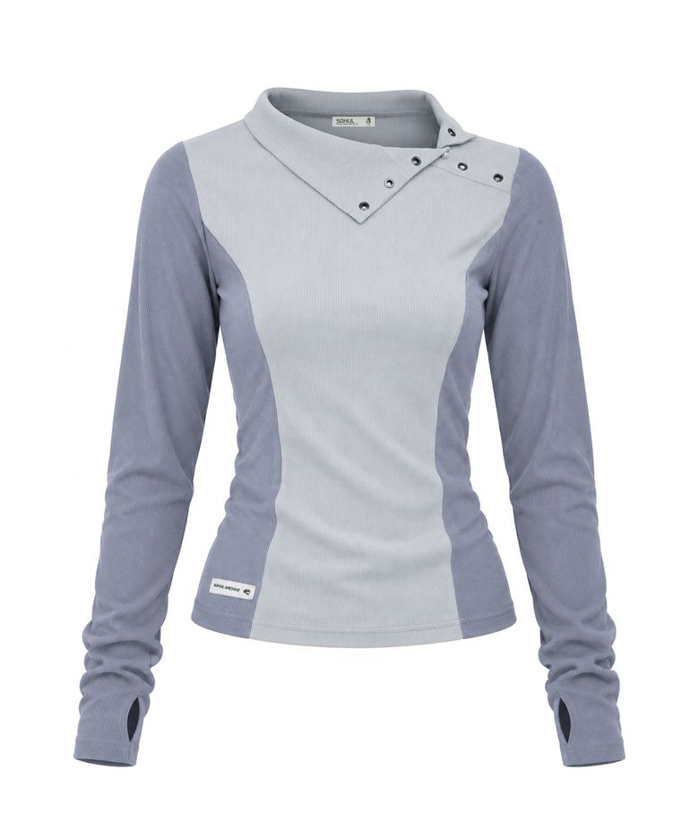 Side High Neck T (퍼플 그레이)