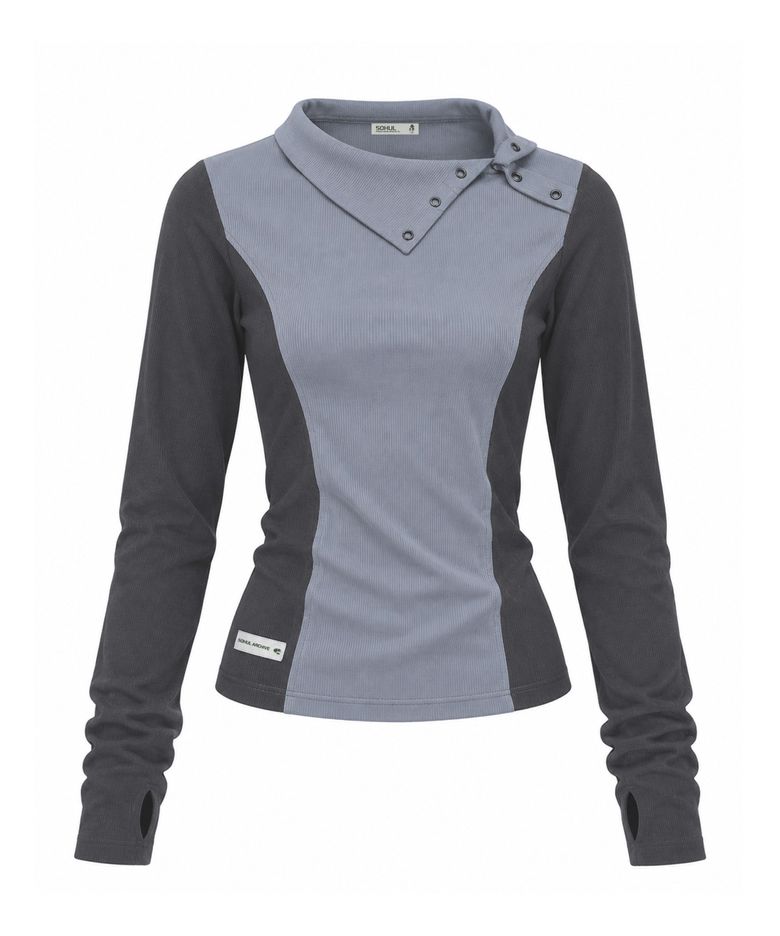 Side High Neck T (퍼플 블랙)