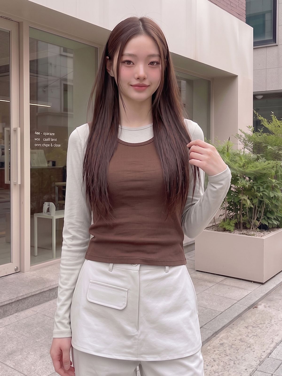 행텐(HANGTEN) 여성 슬리브리스 레이어드 티셔츠_046(10580-131-608-69)