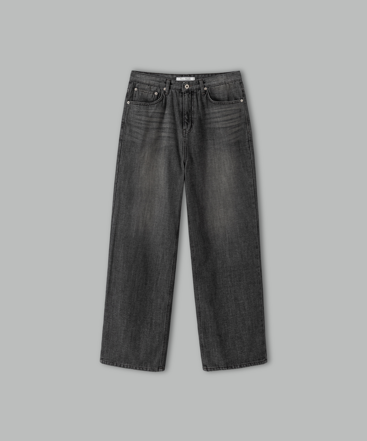 넌블랭크(NONBLANK) 루즈 스트레이트 인브러쉬 데님 팬츠_MUD GREY