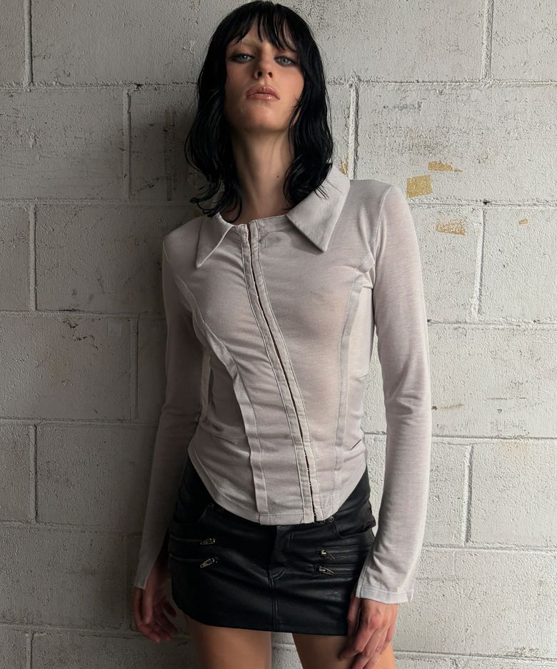Hook Collar Shirt - Gray