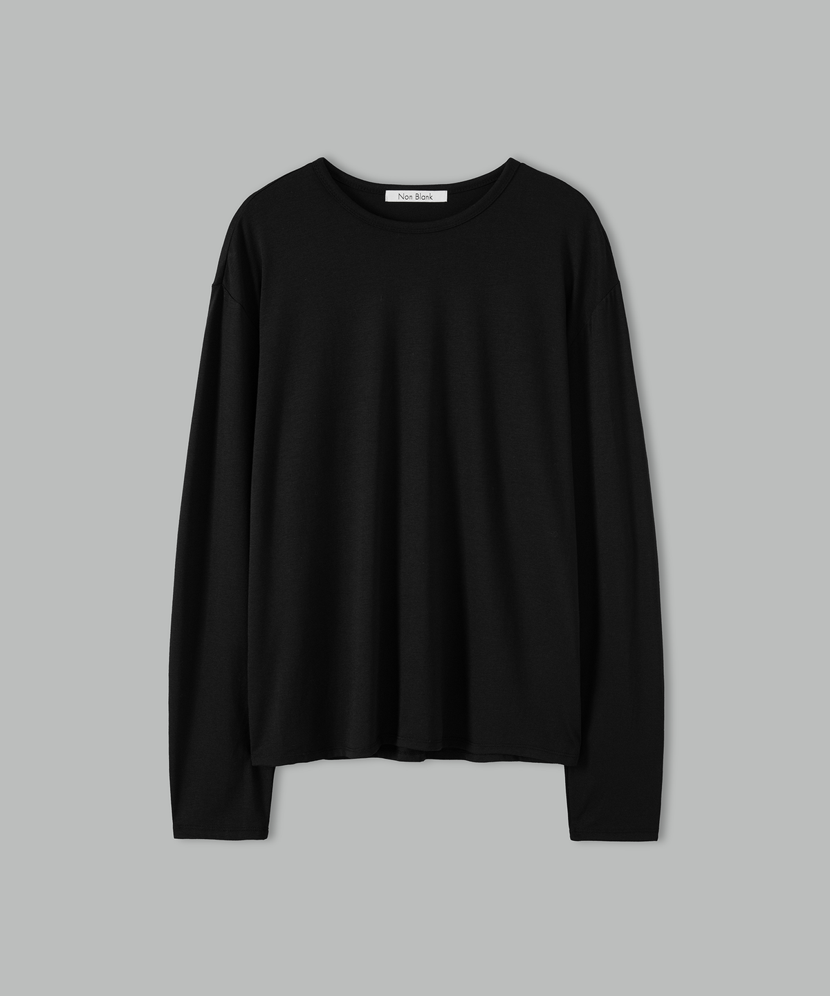 넌블랭크(NONBLANK) 소프트 라운드 LS 티셔츠_BLACK